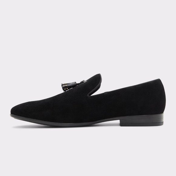 NWOB Aldo Croham Black Suede Tassel Loafer